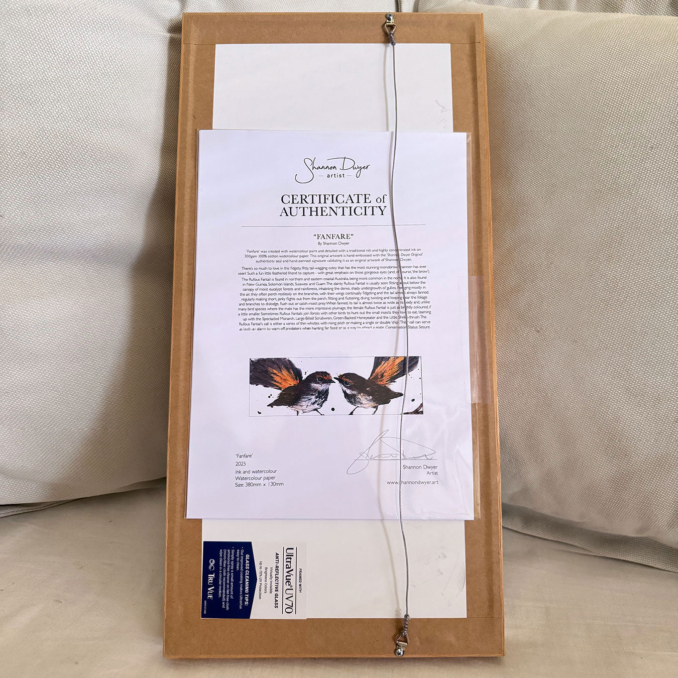 'FANFARE' the Rufous Fantail Frogmouth - Framed* original artwork