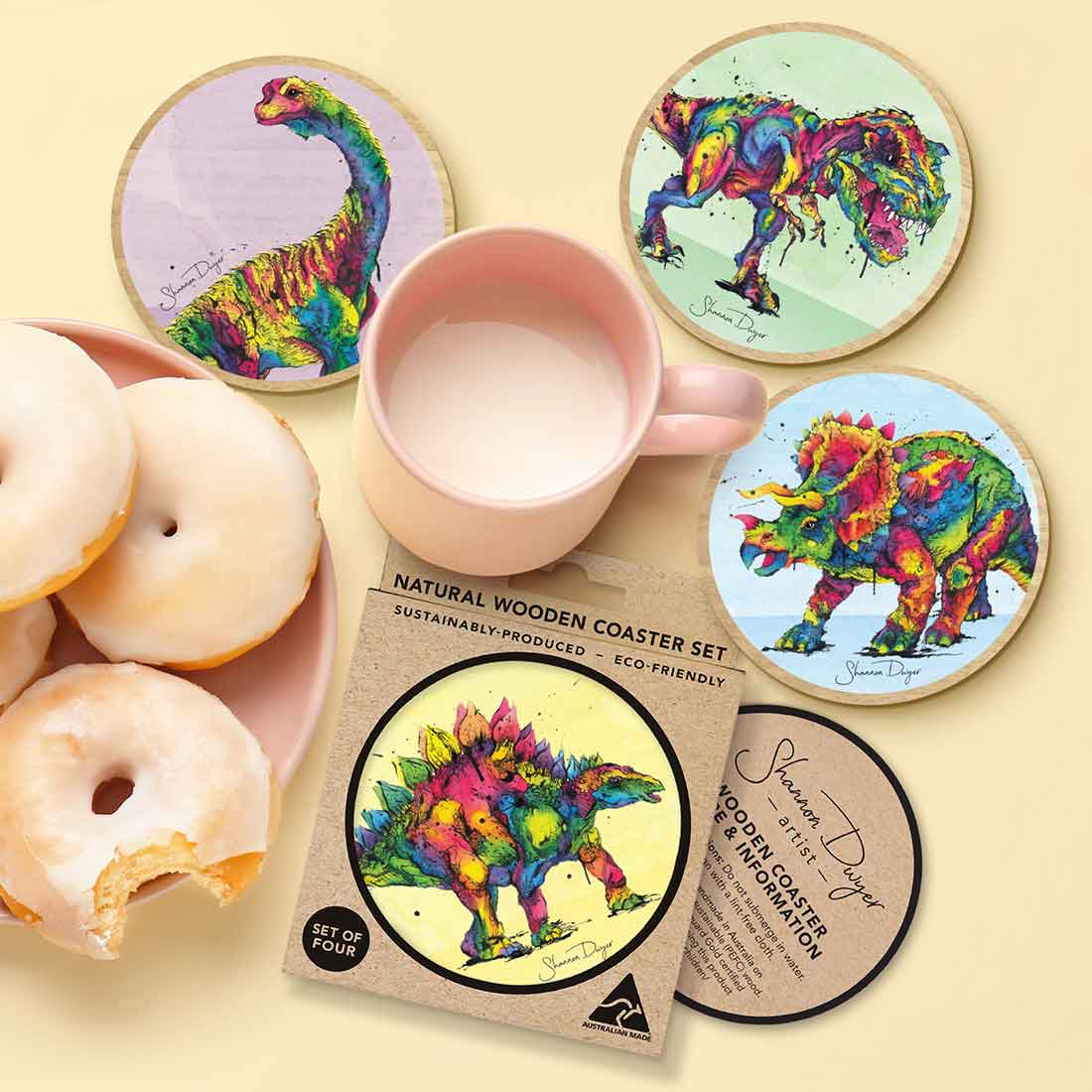 Rainbo-saurus Coaster Set of 4