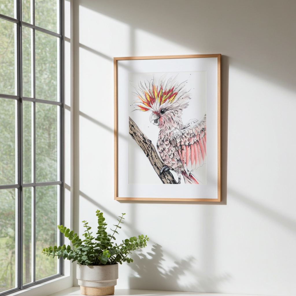 'Frankie' Pink Cockatoo Fine Art Print