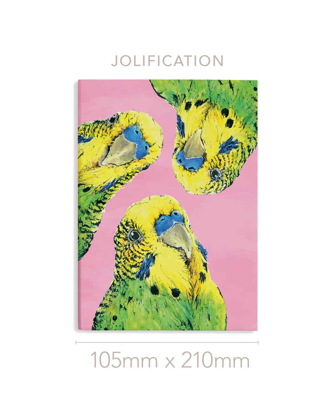'Jolification' Budgerigar Notebook | Australian Wildlife Art | Shannon Dwyer Artist
