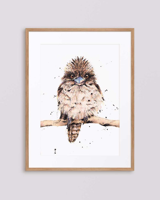 Fluffybum the baby Kookaburra, Fine Art Print