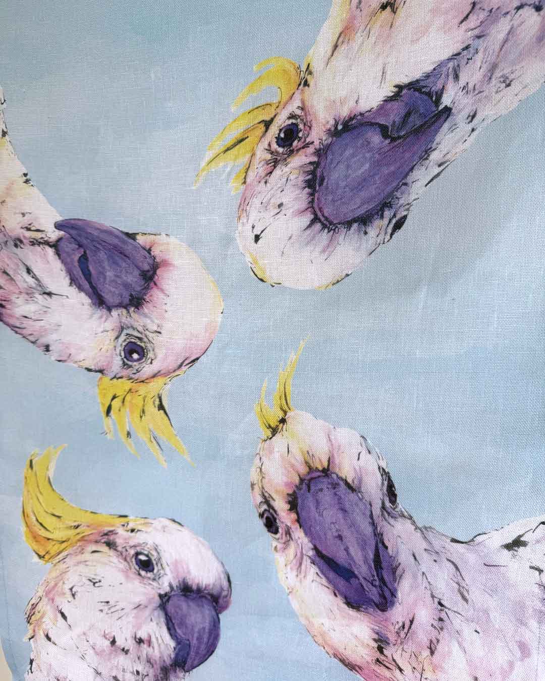 'Curious Cockies' Tea Towel
