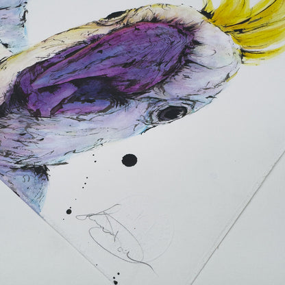 'SELFIE' the Sulphur-crested Cockatoos - original artwork