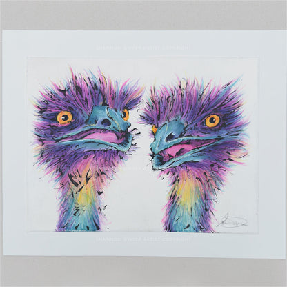 'GOSSIP' the Emus - original artwork