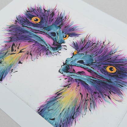 'GOSSIP' the Emus - original artwork
