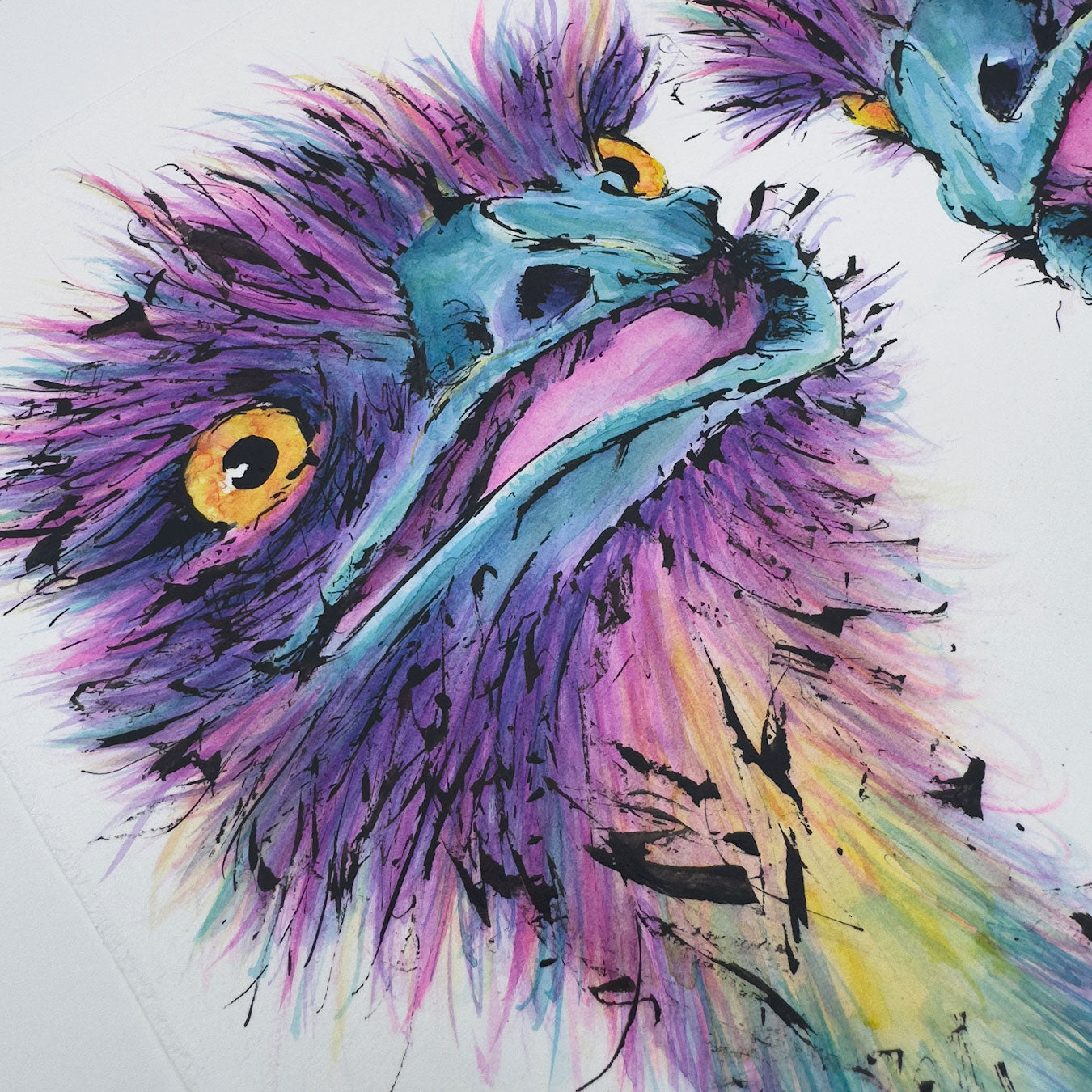 'GOSSIP' the Emus - original artwork