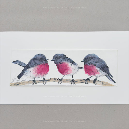 'PRETTY IN PINK' the Rose Robin - original artwork