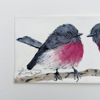 'PRETTY IN PINK' the Rose Robin - original artwork