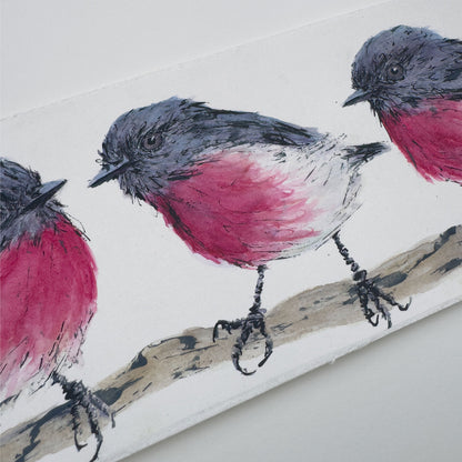 'PRETTY IN PINK' the Rose Robin - original artwork