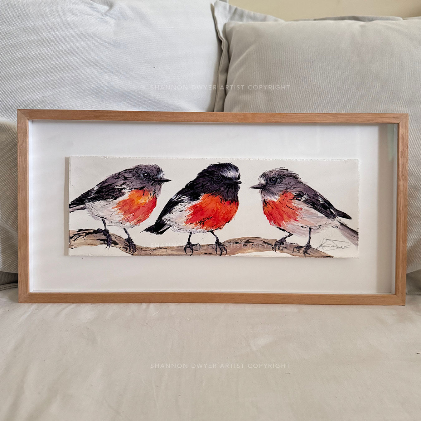 'SCARLET FERVOUR' the Scarlet Robin - Framed* original artwork