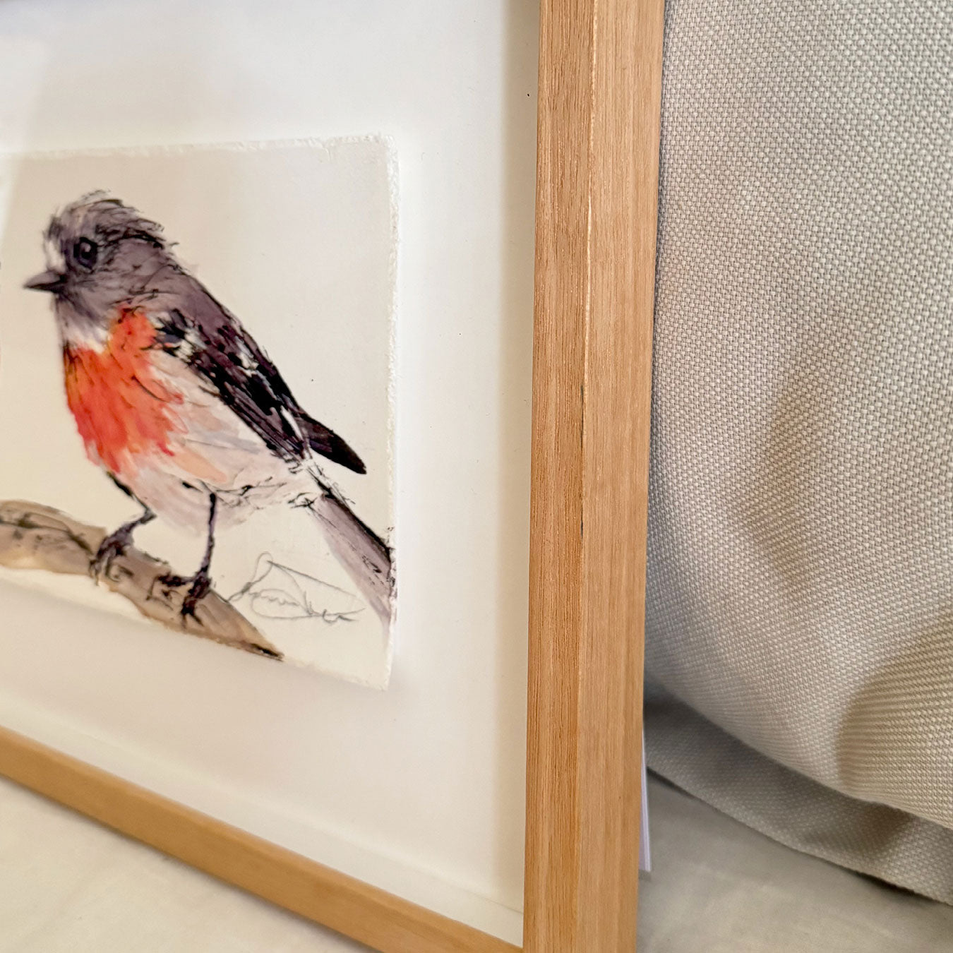 'SCARLET FERVOUR' the Scarlet Robin - Framed* original artwork