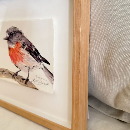 'SCARLET FERVOUR' the Scarlet Robin - Framed* original artwork