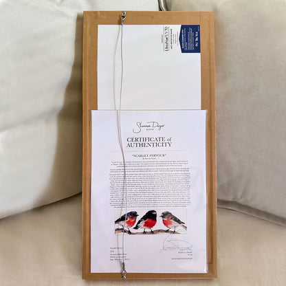 'SCARLET FERVOUR' the Scarlet Robin - Framed* original artwork