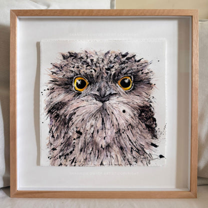 'YES, NO...MAYBE' the Tawny Frogmouth - Framed* original artwork