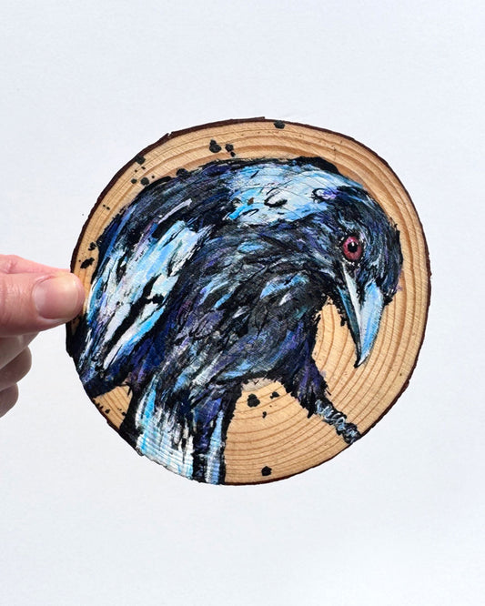 'SEEK' the Australian Magpie - Wooden Disc