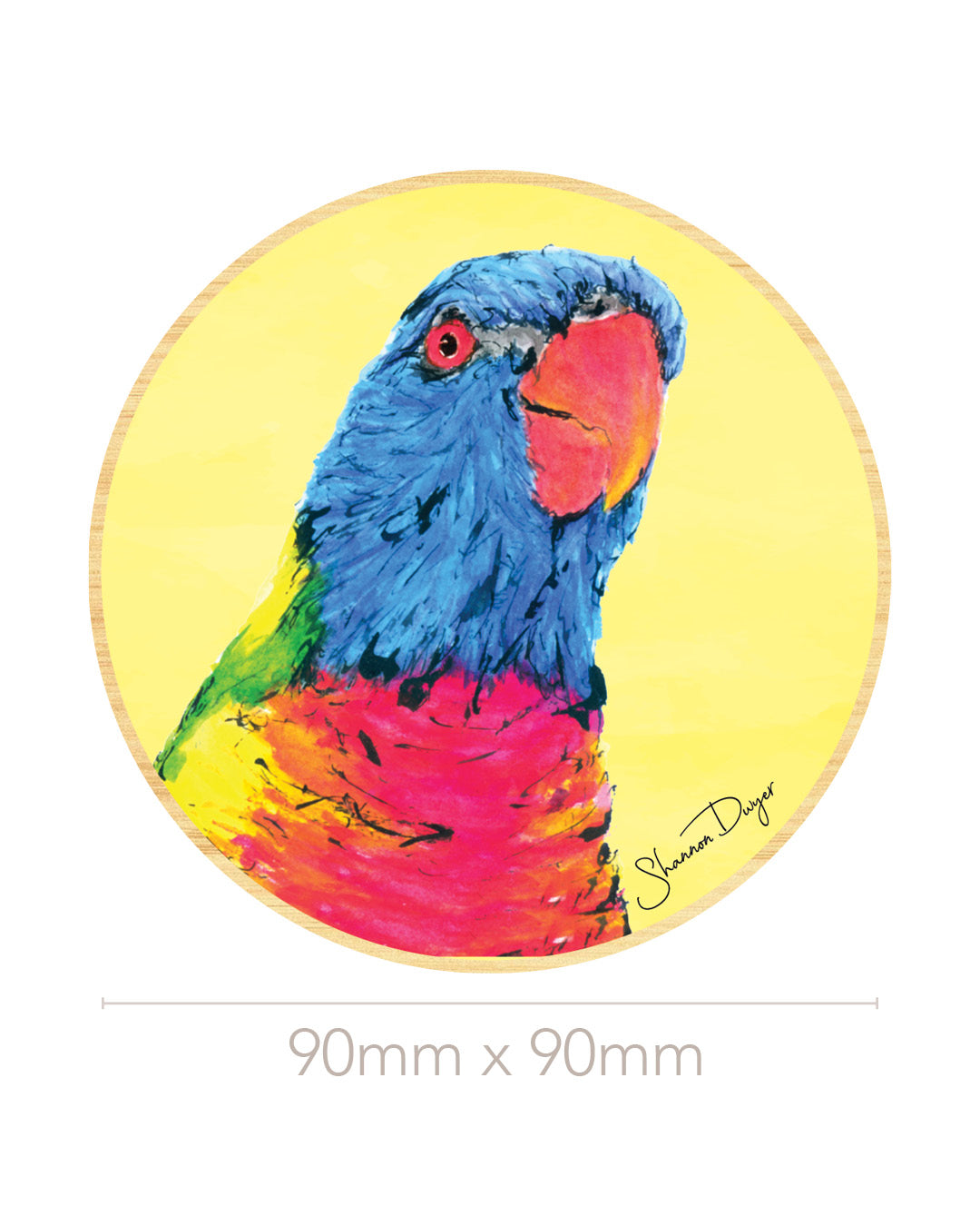 'Rainbow Brights' Rainbow  Lorikeets | Coaster Set of 4 | Australian Wildlife Art | Shannon Dwyer Artist