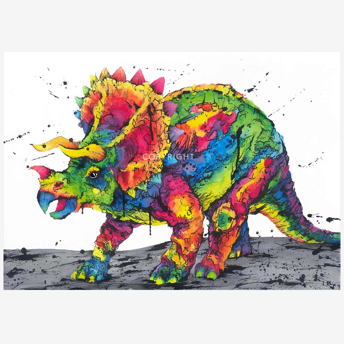 'Tri-colour-Pops', Triceratops Dinosaur