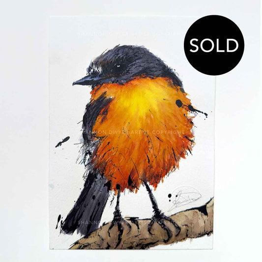 SOLD - 'FIREBALL', the Flame Robin