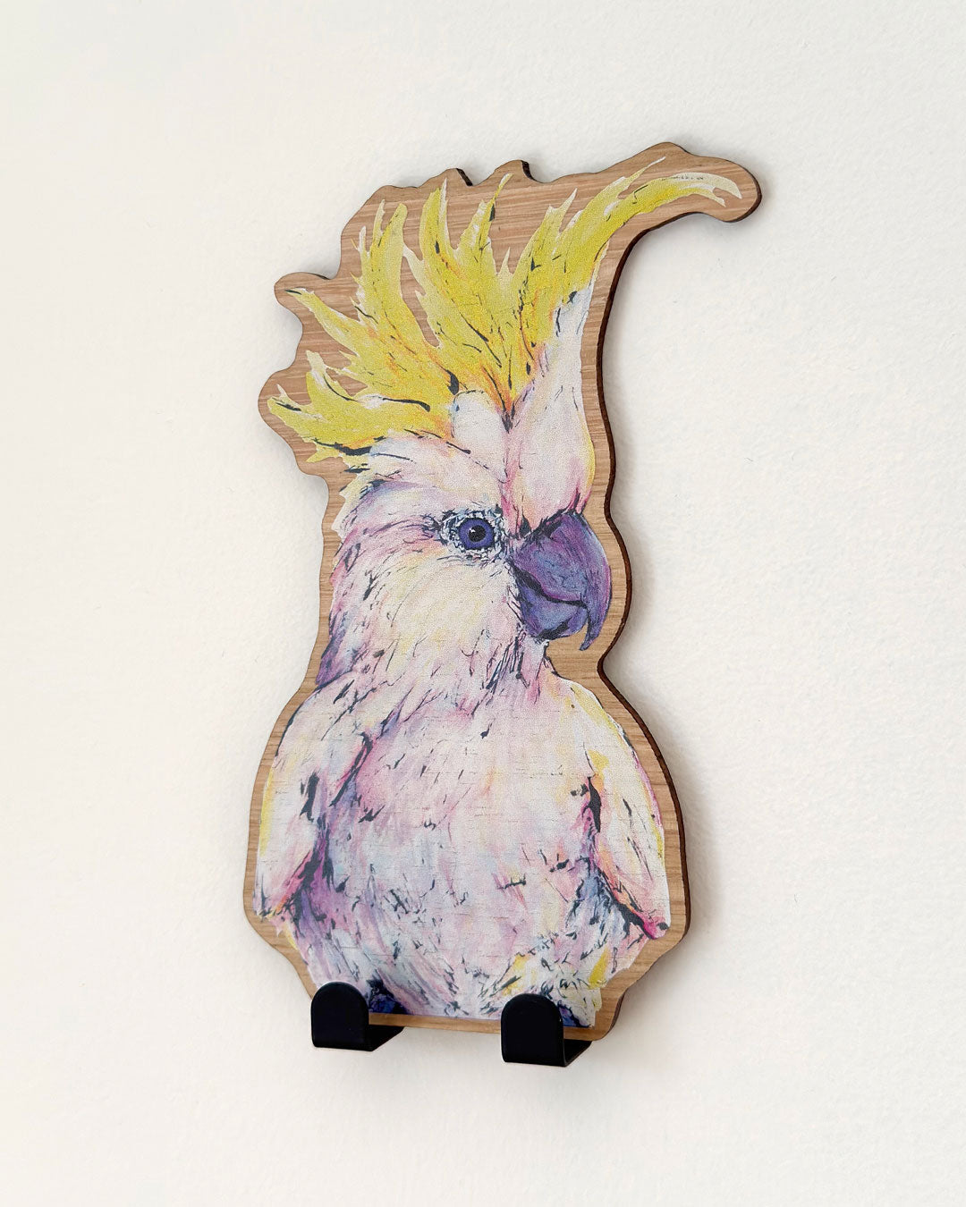 'Chappy' Sulphur-crested Cockatoo | Wooden Wildlife Key Hook | Australian Bird Wall Art (Copy)