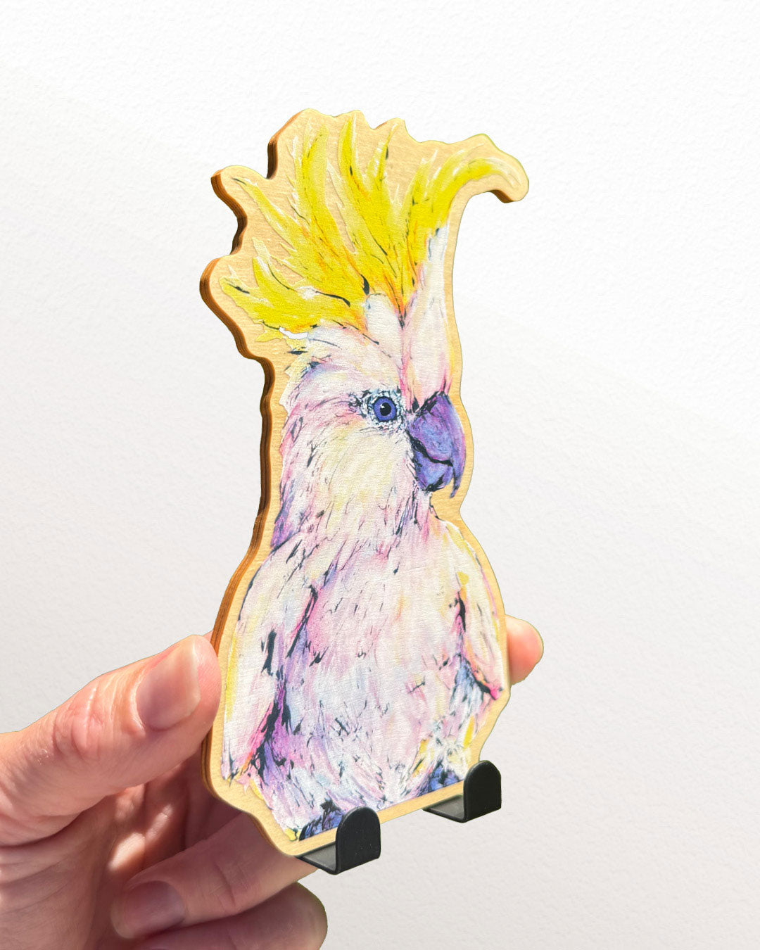 'Chappy' Sulphur-crested Cockatoo | Wooden Wildlife Key Hook | Australian Bird Wall Art (Copy)