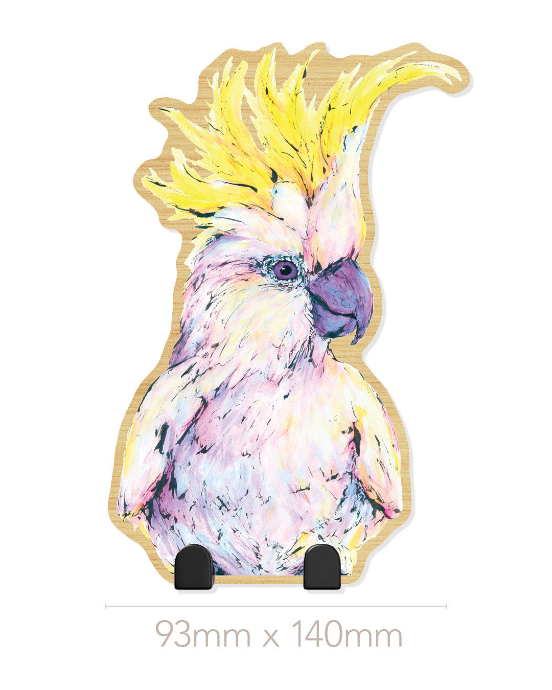 'Chappy' Sulphur-crested Cockatoo | Wooden Wildlife Key Hook | Australian Bird Wall Art (Copy)