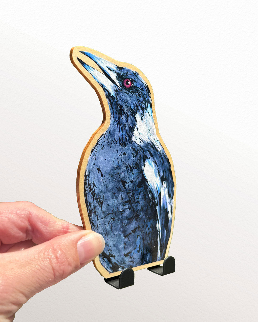 'Dawn Chorus' Australian Magpie | Wooden Wildlife Key Hook | Australian Bird Wall Art