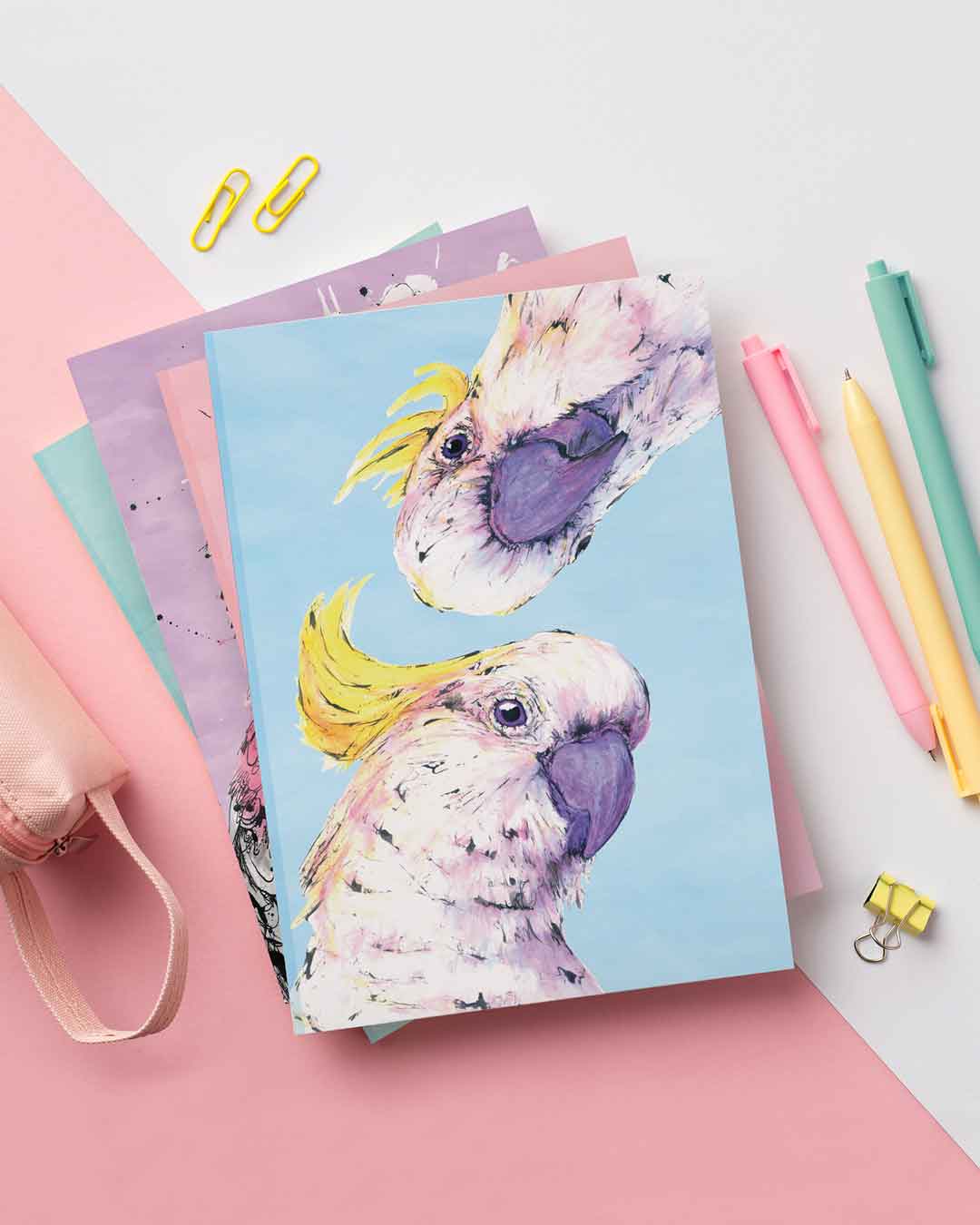 Notebook Australian wildlife gift featuring original Cockatoo artwork