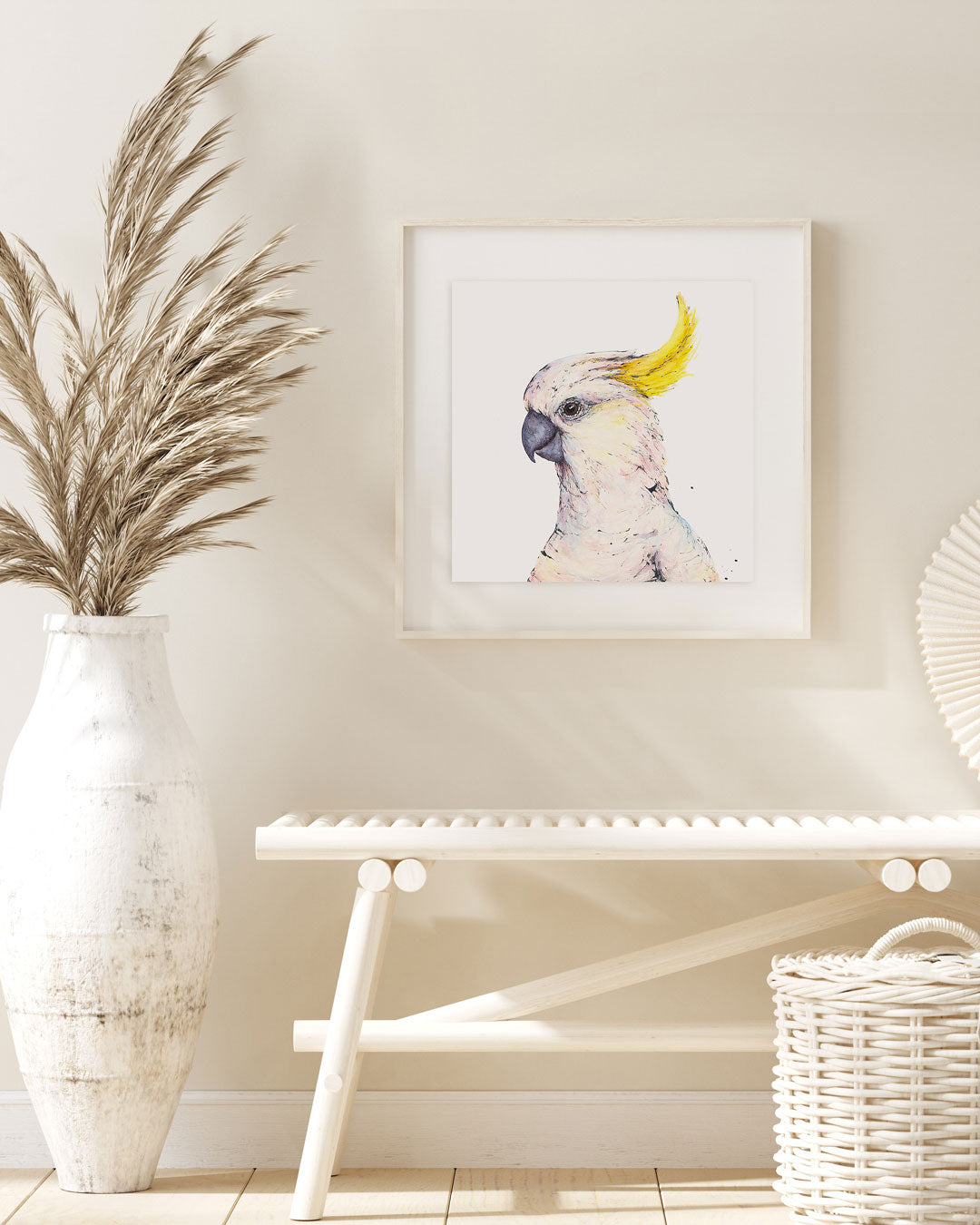 'SUNSHINE', the Sulphur-crested Cockatoo - original artwork