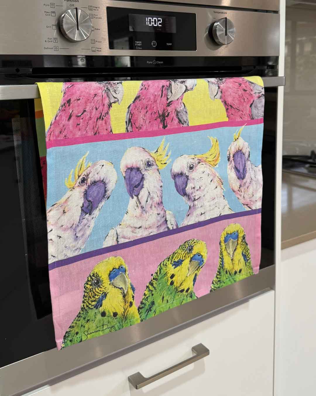 'Parrot Paradise' Tea Towel