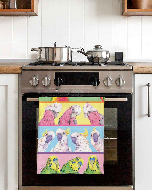 'Parrot Paradise' Tea Towel