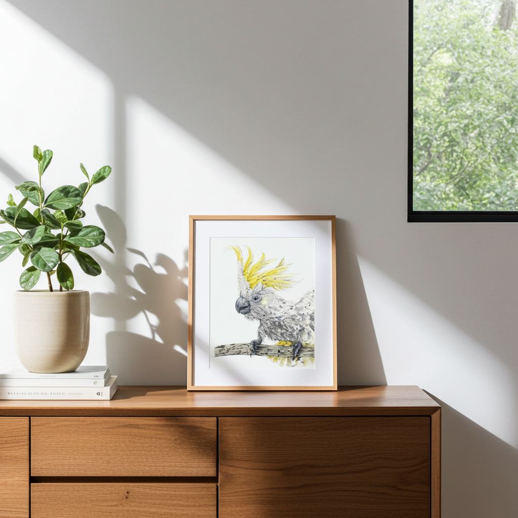 'Maaate' Sulphur-crested Cockatoo  | Fine Art Print | Australian Wildlife Art