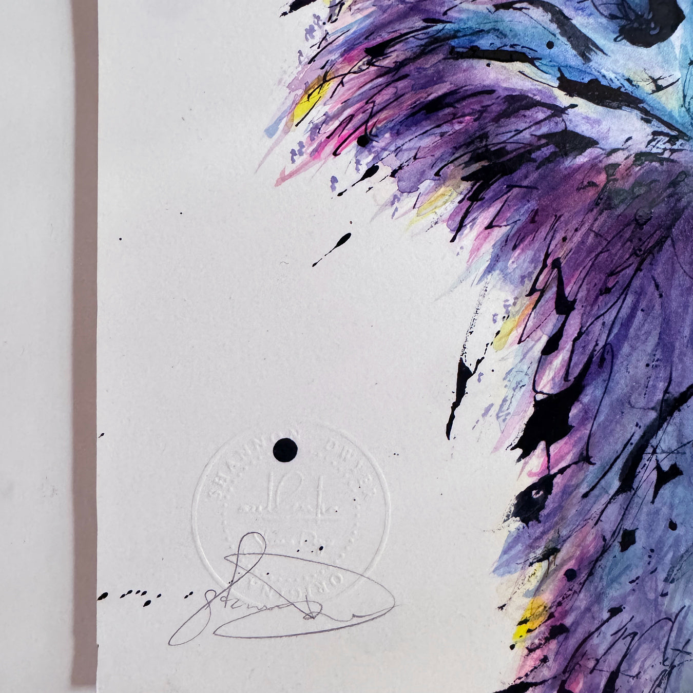 Signed one of a kind original emu artwork featuring brightly coloured Australian bird, professionally framed Australiana wildlife painting