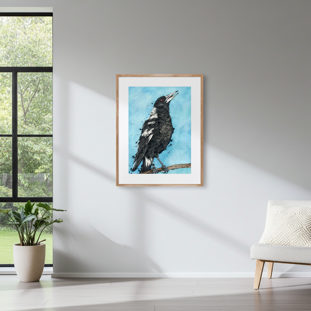 'Carol' the Australian Magpie | Fine Art Print | Australian Wildlife Art
