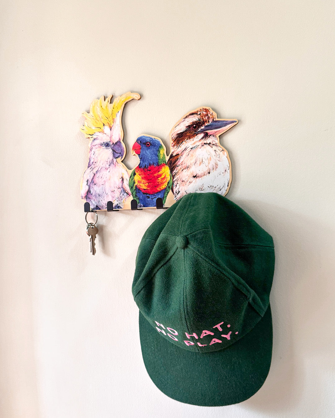'Front Door Flock' Australian Birds | Wooden Wildlife Key Hook | Wall Art