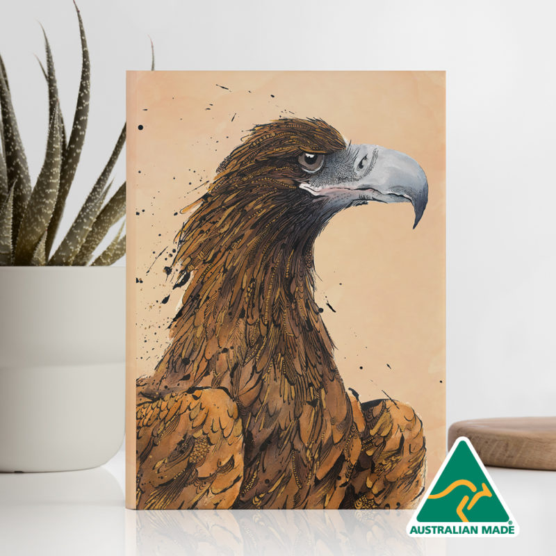 eagle, wedge-tailed eagle, australian eagle, bird art, stationery, notebook, office, book, bird, raptor, Australian Made, Recycled paper, eco-friendly