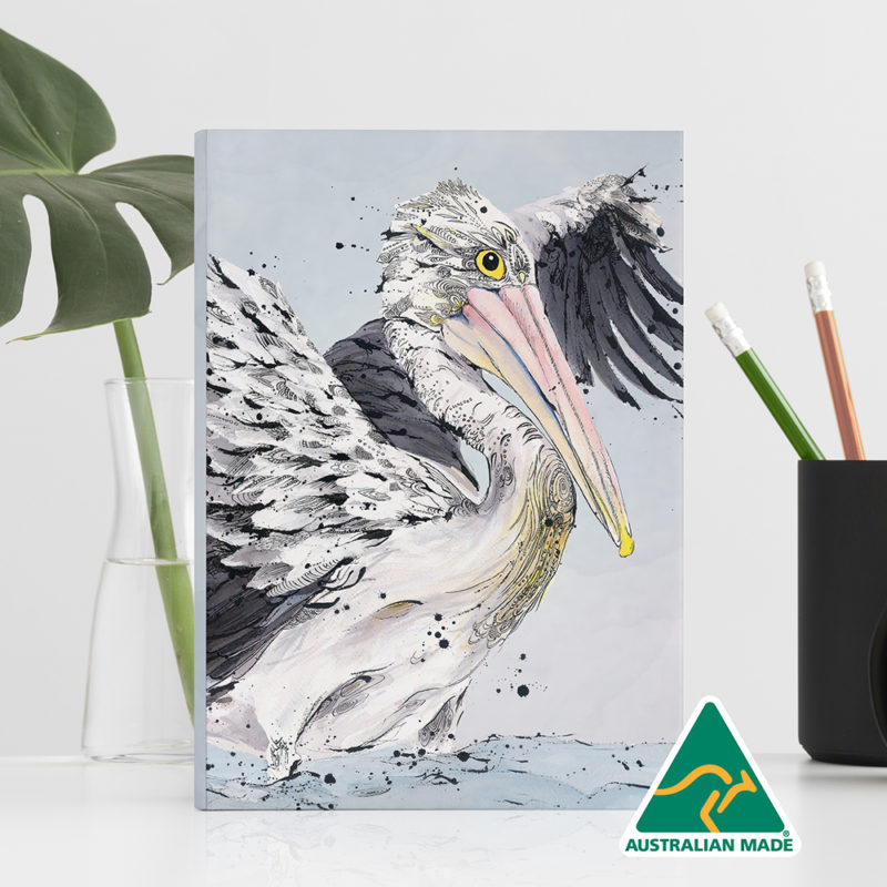 100% recycled paper, notebook, luxury stationery, stationery, premium stationery, Australiana, Australian animal, wildlife art, book, Australian Made, eco-friendly, environmentally conscious, shannon dwyer artist, pelican